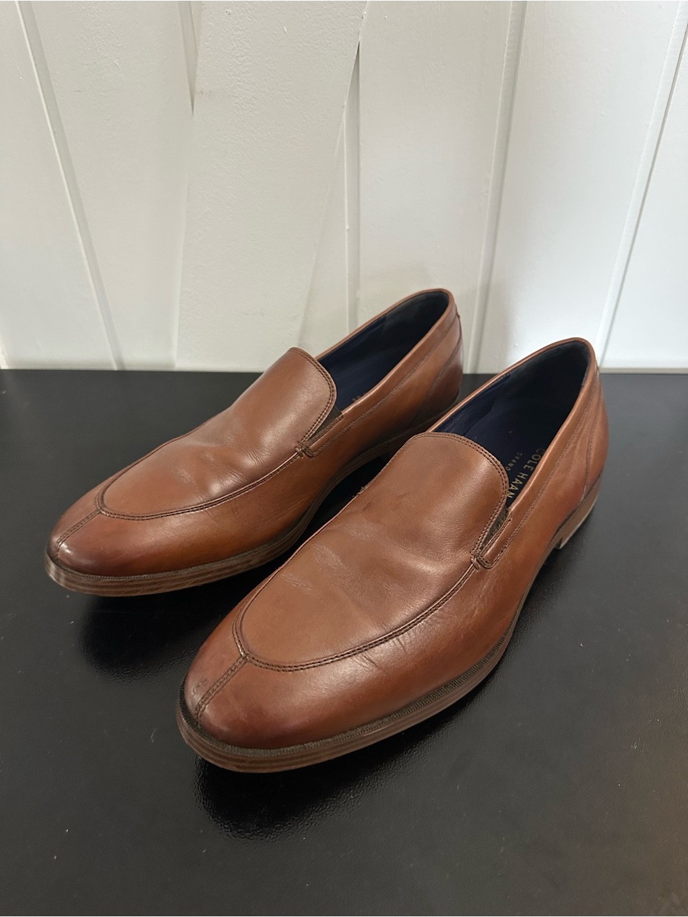 Cole Haan Men's Tan Brown Leather Slip-On Loafers - Size 12 M